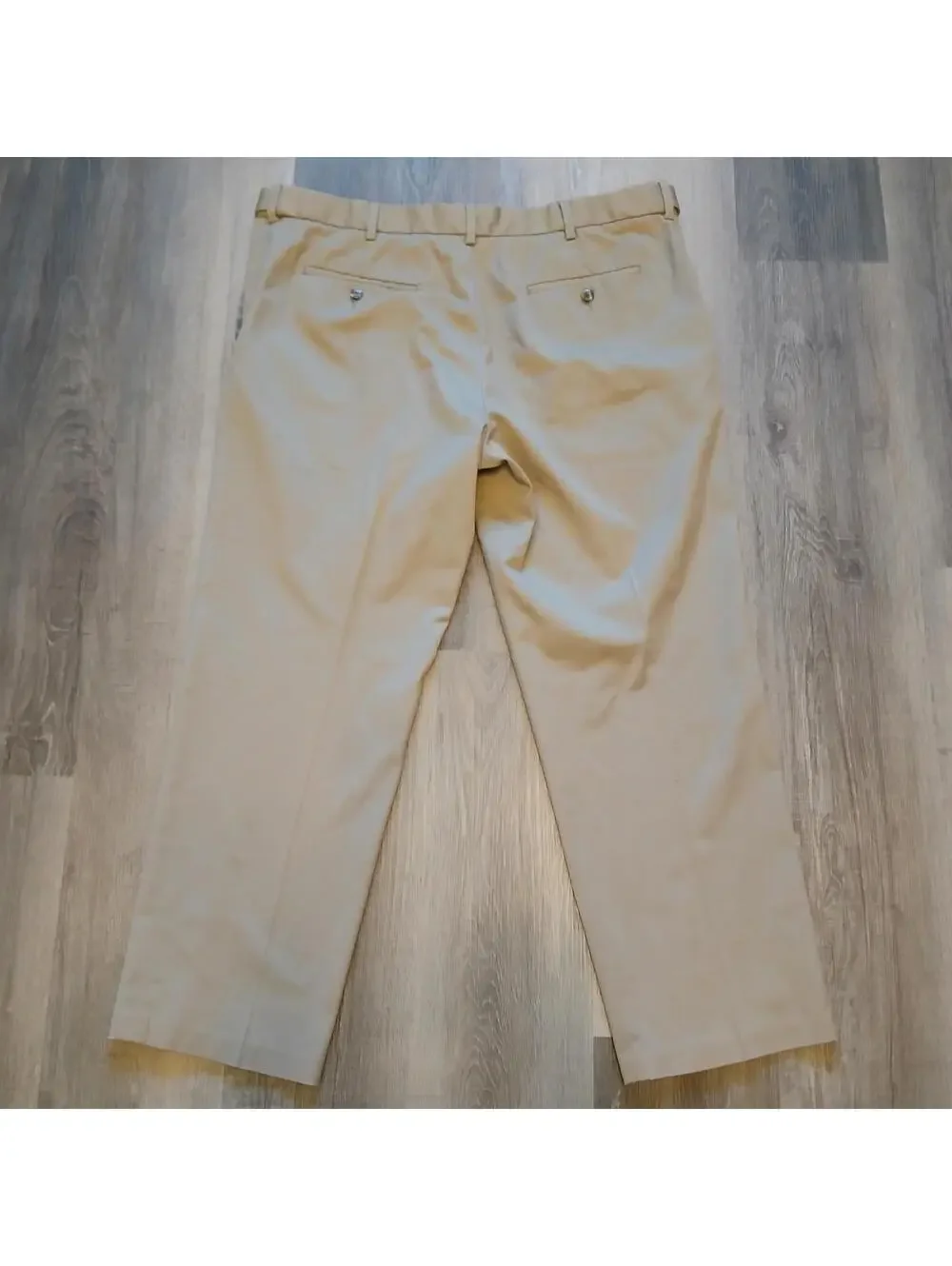 Perry Ellis Portfolio Men's 36x29 Tan Dress Pants - Flawed Dark Stains - Picture 4 of 12